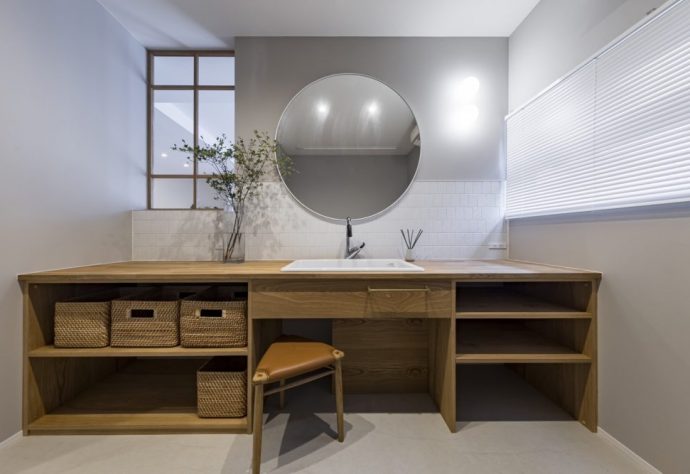 最近の洗面所事情。 ランドリールームを兼ねた、動線の工夫のこと。